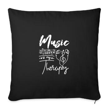 Music is my therapy - Sofakissenbezug 45 x 45 cm - Schwarz - Vorne