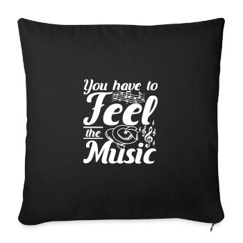 You have to feel the music play cymbals - Sofa pillowcase 17,3'' x 17,3'' (45 x 45 cm) - black - Front