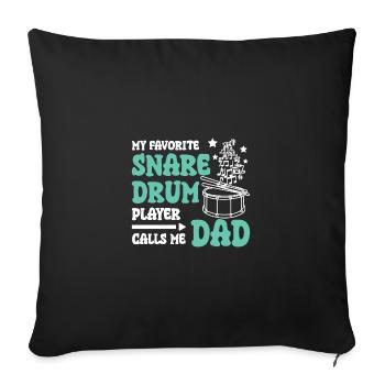Mon joueur de caisse claire préféré m’appelle papa - Housse de coussin décorative 45 x 45 cm - noir - Devant