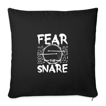 Jouer de la caisse claire, peur de la caisse claire - Housse de coussin décorative 45 x 45 cm - noir - Devant