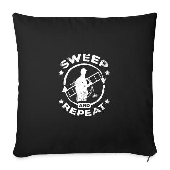 Sweep and repeat chimney sweep - Sofa pillowcase 17,3'' x 17,3'' (45 x 45 cm) - black - Front