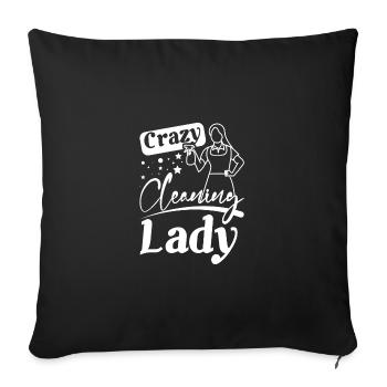 Housekeeper crazy cleaning lady - Sofa pillowcase 17,3'' x 17,3'' (45 x 45 cm) - black - Front
