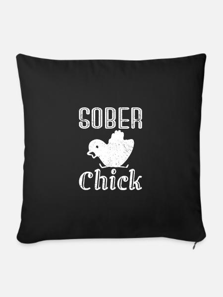 Sobriety Women Sober Chick - Sofakissenbezug 45 x 45 cm - Schwarz