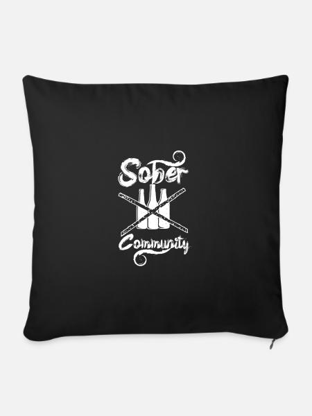 Sobriety Sober Community - Sofakissenbezug 45 x 45 cm - Schwarz