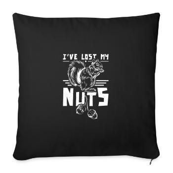 Funny Squirrel I've lost my nuts - Sofa pillowcase 17,3'' x 17,3'' (45 x 45 cm) - black - Front