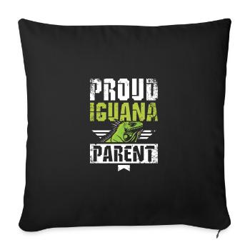 Fier parent d’iguanes - Housse de coussin décorative 45 x 45 cm - noir - Devant