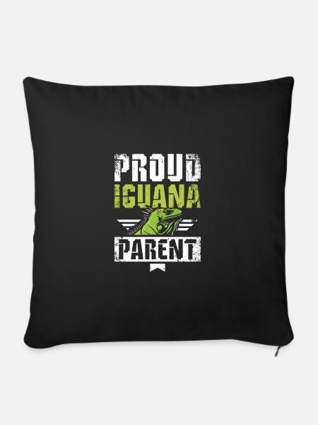 Proud Iguanas parent - Sofakissenbezug 45 x 45 cm - Schwarz