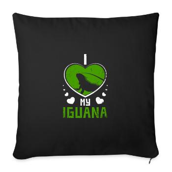 I love my Iguana - Sofa pillowcase 17,3'' x 17,3'' (45 x 45 cm) - black - Front