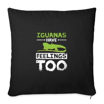 Rescued iguanas also have feelings - Sofa pillowcase 17,3'' x 17,3'' (45 x 45 cm) - black - Front