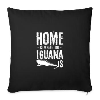 Home is where the iguana is - Sofa pillowcase 17,3'' x 17,3'' (45 x 45 cm) - black - Front