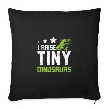 Iguana owner I raise tiny dinosaurs - Sofa pillowcase 17,3'' x 17,3'' (45 x 45 cm) - black - Front