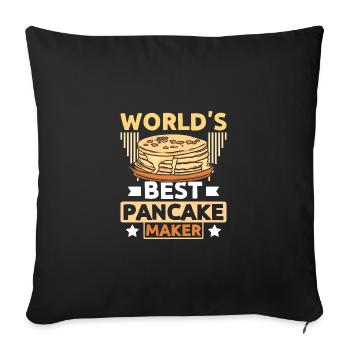 La meilleure crêpière du monde - Housse de coussin décorative 45 x 45 cm - noir - Devant