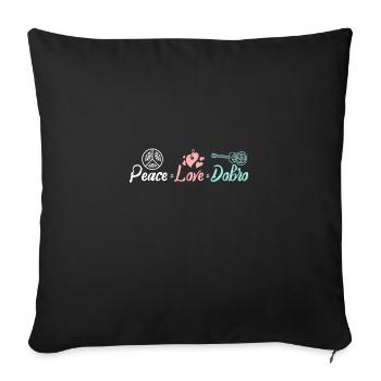 Paix amour Dobro - Housse de coussin décorative 45 x 45 cm - noir - Devant