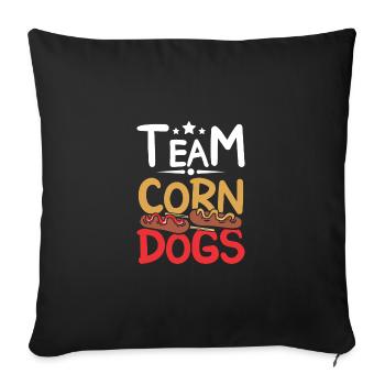 Équipe Corn Dogs - Housse de coussin décorative 45 x 45 cm - noir - Devant