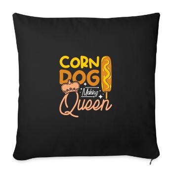 Chien de maïs faire reine - Housse de coussin décorative 45 x 45 cm - noir - Devant