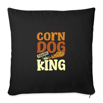 Chien de maïs faire roi - Housse de coussin décorative 45 x 45 cm - noir - Devant