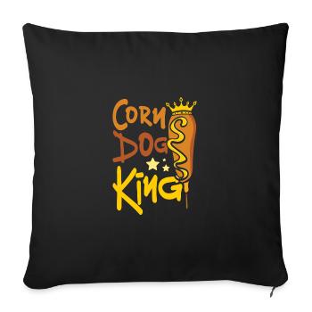 Roi du chien de maïs - Housse de coussin décorative 45 x 45 cm - noir - Devant