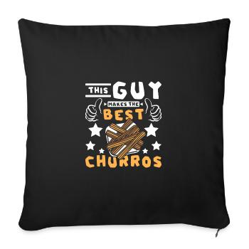 Ce gars fait les meilleurs churros - Housse de coussin décorative 45 x 45 cm - noir - Devant