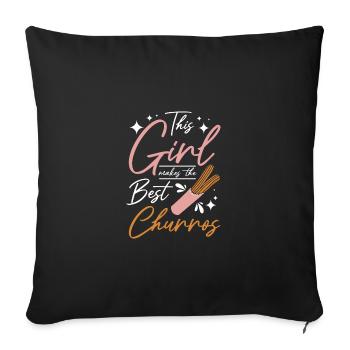 Cette fille fait les meilleurs churros - Housse de coussin décorative 45 x 45 cm - noir - Devant