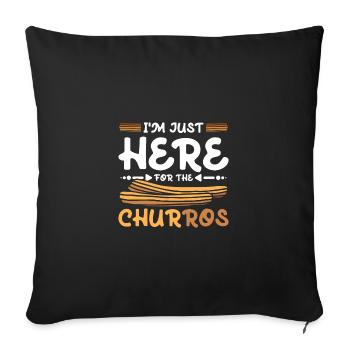 Je suis juste ici pour les churros - Housse de coussin décorative 45 x 45 cm - noir - Devant