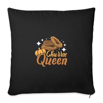 Reine des churros - Housse de coussin décorative 45 x 45 cm - noir - Devant