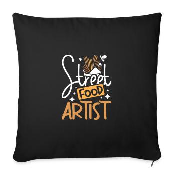 Street food artist Churros maker - Sofa pillowcase 17,3'' x 17,3'' (45 x 45 cm) - black - Front