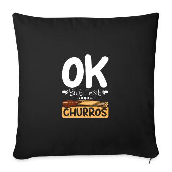 D’accord, mais d’abord les churros - Housse de coussin décorative 45 x 45 cm - noir - Devant