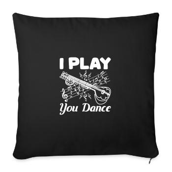 Je joue du sitar, tu danses - Housse de coussin décorative 45 x 45 cm - noir - Devant
