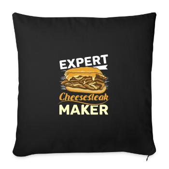 Expert philly cheesesteak maker - Sofa pillowcase 17,3'' x 17,3'' (45 x 45 cm) - black - Front