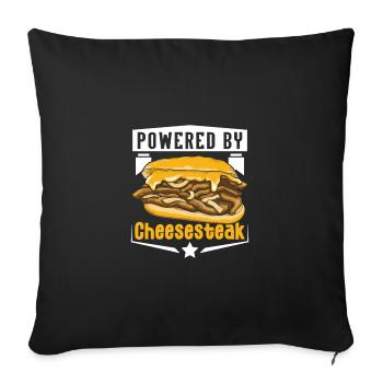 Powered by Cheesesteak - Sofakissenbezug 45 x 45 cm - Schwarz - Vorne