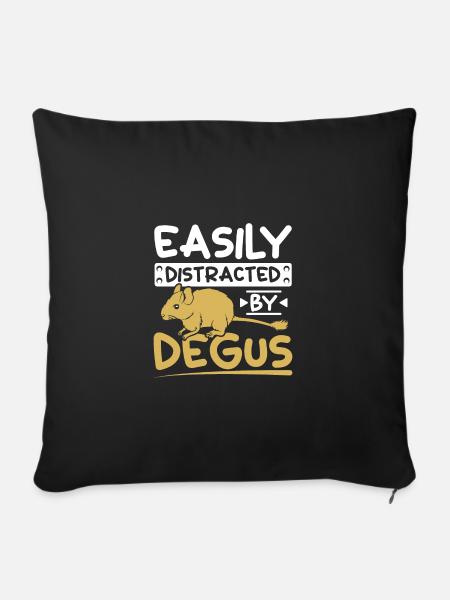 Easily distracted by degus - Sofakissenbezug 45 x 45 cm - Schwarz