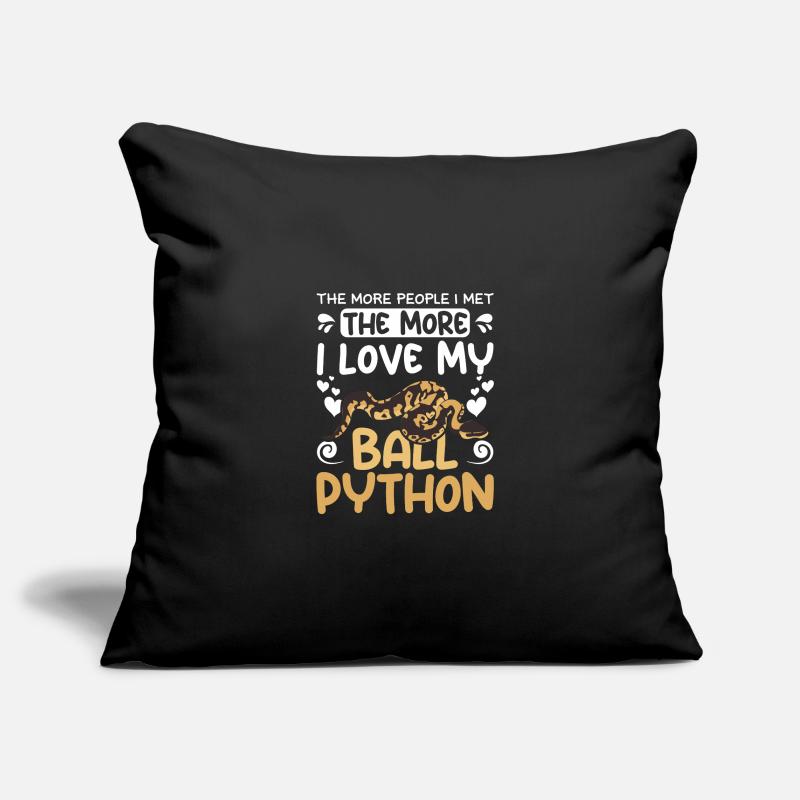 plus je rencontrais de gens, plus j’aime mon python royal Housse de coussin décorative 45 x 45 cm