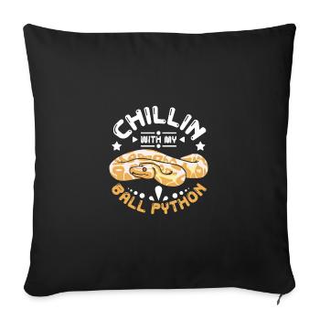 Chillin with my ball python - Sofa pillowcase 17,3'' x 17,3'' (45 x 45 cm) - black - Front