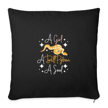 A girl a ball python a soul - Sofa pillowcase 17,3'' x 17,3'' (45 x 45 cm) - black - Front