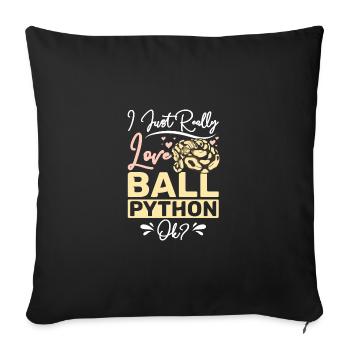 J’aime vraiment le python royal, d’accord ? - Housse de coussin décorative 45 x 45 cm - noir - Devant