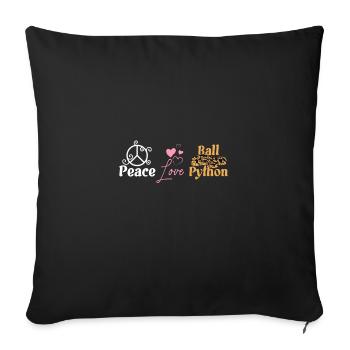 Peace love ball python - Sofa pillowcase 17,3'' x 17,3'' (45 x 45 cm) - black - Front