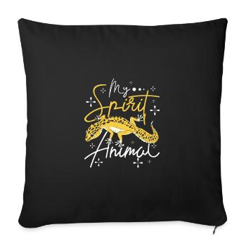 Leopard gecko my spirit animal - Sofa pillowcase 17,3'' x 17,3'' (45 x 45 cm) - black - Front