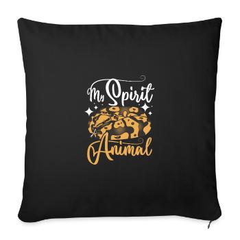 My spirit animal Ball python - Sofa pillowcase 17,3'' x 17,3'' (45 x 45 cm) - black - Front