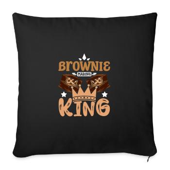 Roi de la fabrication des brownies - Housse de coussin décorative 45 x 45 cm - noir - Devant