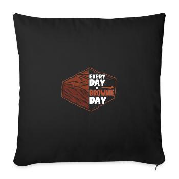 Chaque jour est le jour du brownie - Housse de coussin décorative 45 x 45 cm - noir - Devant