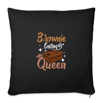 Reine mangeuse de brownie - Housse de coussin décorative 45 x 45 cm - noir - Devant