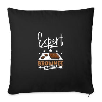 Fabricant de brownies expert - Housse de coussin décorative 45 x 45 cm - noir - Devant