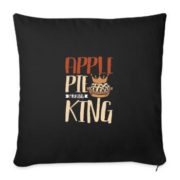 Roi de la fabrication de la tarte aux pommes - Housse de coussin décorative 45 x 45 cm - noir - Devant