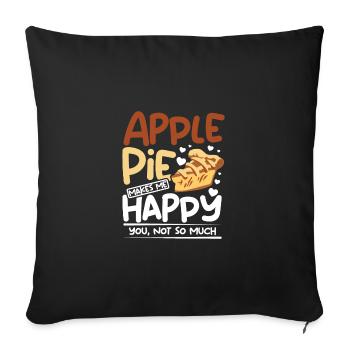 La tarte aux pommes me rend heureux vous, pas tellement - Housse de coussin décorative 45 x 45 cm - noir - Devant