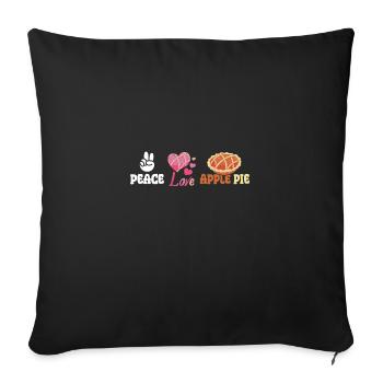 Peace love Apple pie - Sofa pillowcase 17,3'' x 17,3'' (45 x 45 cm) - black - Front