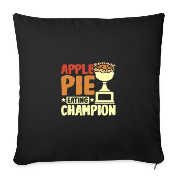 Champion mangeur de tarte aux pommes - Housse de coussin décorative 45 x 45 cm - noir - Devant