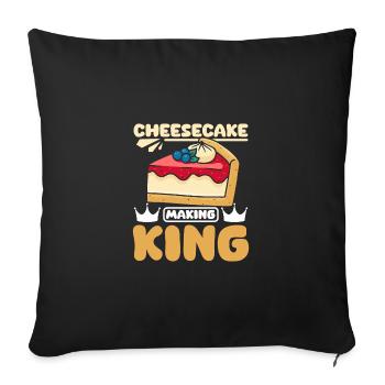 Cheesecake making king - Sofa pillowcase 17,3'' x 17,3'' (45 x 45 cm) - black - Front