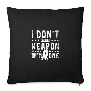 Je n’ai pas besoin d’arme, je suis un Hapkido - Housse de coussin décorative 45 x 45 cm - noir - Devant