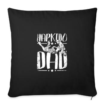 Fête des pères Hapkido papa - Housse de coussin décorative 45 x 45 cm - noir - Devant