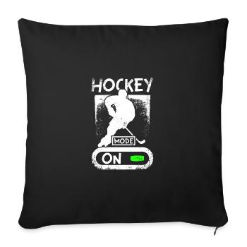 Roller hockey mode on - Sofa pillowcase 17,3'' x 17,3'' (45 x 45 cm) - black - Front